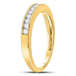 14kt Yellow Gold Womens Round Diamond Wedding Channel Set Band 1/4 Cttw Size 9