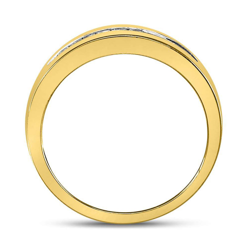 14kt Yellow Gold Mens Princess Diamond Wedding Band Ring 1/2 Cttw - Size 11