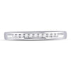 14kt White Gold Womens Round Channel-set Diamond Single Row Wedding Band 1/10 Cttw