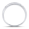 14kt White Gold Mens Princess Diamond Wedding Band Ring 1/4 Cttw