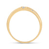14kt Yellow Gold Mens Round Diamond Wedding Cross Band Ring 1/20 Cttw