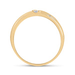 14kt Yellow Gold Mens Round Diamond Wedding Cross Band Ring 1/20 Cttw