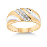 14kt Yellow Gold Mens Round Diamond Wedding Band Ring 1/8 Cttw