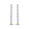 14kt Yellow Gold Womens Round Diamond Hoop Earrings 1/4 Cttw