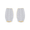 14kt Yellow Gold Womens Round Diamond French-Clip Hoop Earrings 1 Cttw