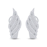 14kt White Gold Womens Round Diamond French-Clip Hoop Earrings 1-1/3 Cttw