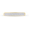 14kt Yellow Gold Womens Round Pave-set Diamond Double Row Wedding Band 1/4 Cttw