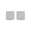 10kt White Gold Womens Round Diamond Square Earrings 7/8 Cttw