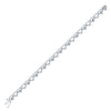 Sterling Silver Womens Round Black Color Enhanced Diamond Heart Link Bracelet 1/5 Cttw