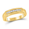 10kt Yellow Gold His Hers Round Diamond Cluster Matching Wedding Set 1/5 Cttw