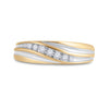 10kt Two-tone Gold Mens Round Diamond Wedding Band Ring 1/6 Cttw