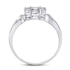 Sterling Silver Womens Round Diamond Flower Cluster Ring 1/10 Cttw