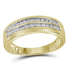 10kt Yellow Gold His Hers Round Diamond Square Matching Wedding Set 1/2 Cttw