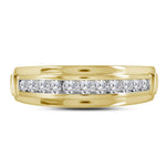 10kt Yellow Gold Mens Round Diamond Wedding Band Ring 1/2 Cttw