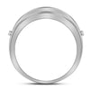 10kt White Gold Mens Round Diamond Wedding Band Ring 1/2 Cttw