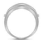 10kt White Gold Mens Round Diamond Wedding Band Ring 1/2 Cttw