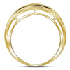 Yellow-tone Sterling Silver Mens Round Diamond Wedding Band Ring 1/5 Cttw