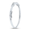 Sterling Silver Womens Round Diamond Single Row Bangle Bracelet 1/5 Cttw