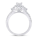 14kt White Gold Princess Diamond Halo Bridal Wedding Engagement Ring 1-1/4 Cttw