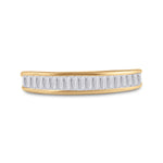 10kt Yellow Gold Womens Baguette Diamond Wedding Band 1/2 Cttw