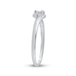 10kt White Gold Womens Round Diamond Solitaire Promise Ring 1/8 Cttw