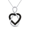 Sterling Silver Womens Round Black Color Enhanced Diamond Heart Pendant .01 Cttw