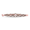 10kt Rose Gold Womens Round Brown Diamond Braided Bangle Bracelet 3/4 Cttw