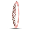 10kt Rose Gold Womens Round Brown Diamond Braided Bangle Bracelet 3/4 Cttw