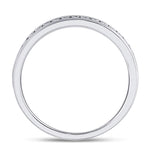 14kt White Gold Womens Round Diamond Single Row Near-Eternity Wedding Band 1/2 Cttw