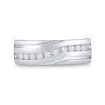 10kt White Gold Mens Round Diamond Wedding Band Ring 1/2 Cttw