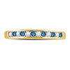 14kt Yellow Gold Womens Round Blue Color Enhanced Diamond Band Ring 1/4 Cttw