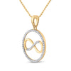 10kt Yellow Gold Womens Round Diamond Infinity Circle Pendant 1/4 Cttw
